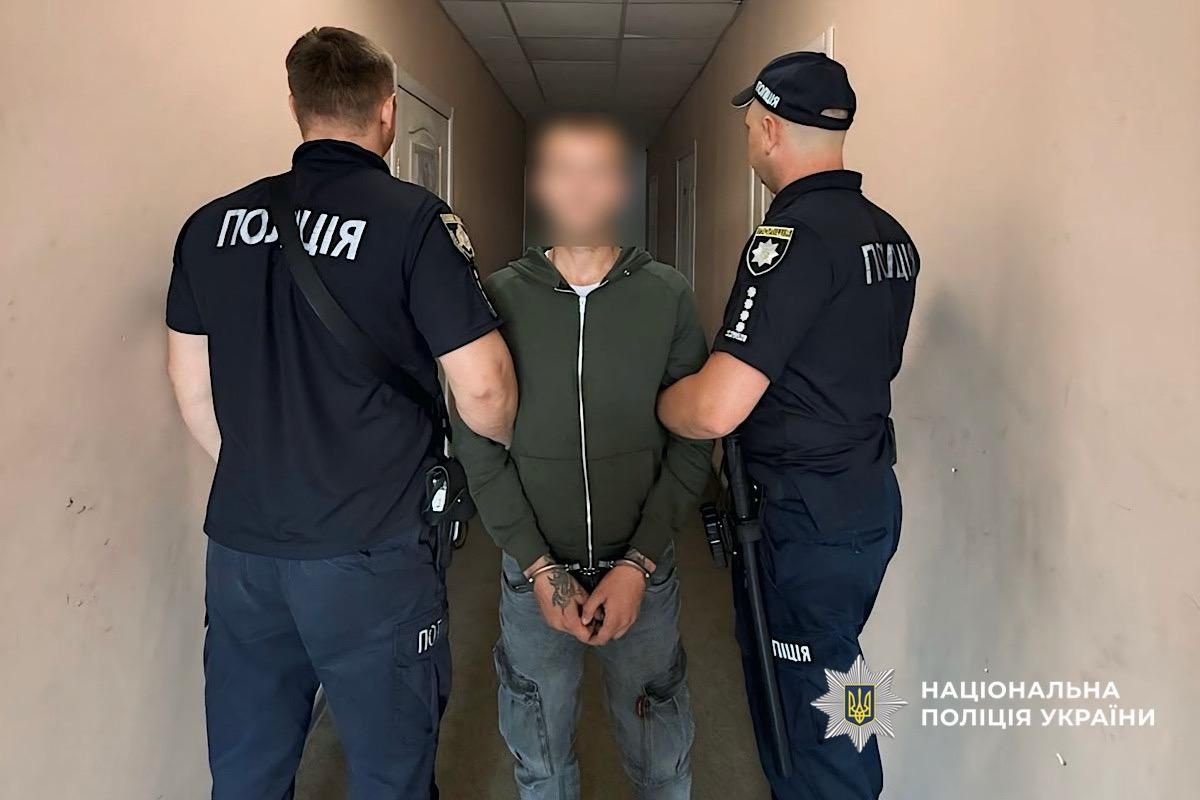 Затримання Задержание мужчины, открывшего стрельбу в Чечелевском районе Днепра