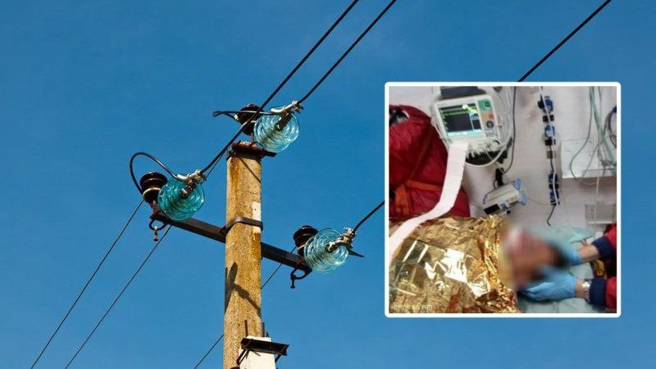 Мужчина травмировался, упав с высоко столба в Каменском районе