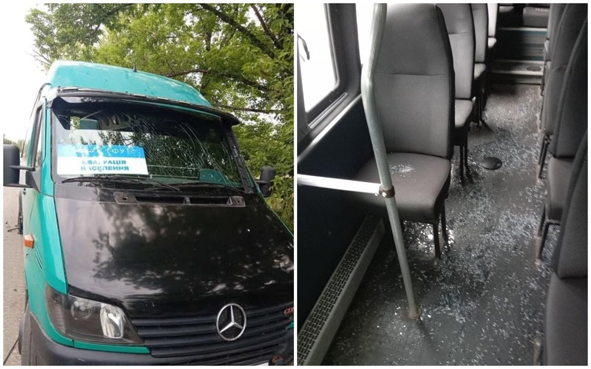 Обстріл Дніпроптеровщини Автобус гуманитарной миссии Подснежник поврежден после атаки российского дрона на Днепропетровщине, июнь 2025
