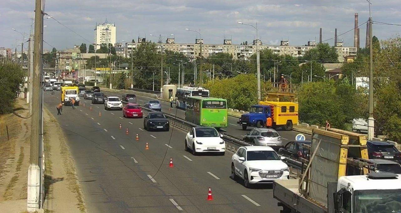 Місце, де обірвалась контактна лінія у Дніпрі