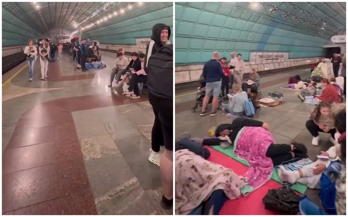 Метро Мешканці Дніпра у підземному метро після нічної масованої атаки.