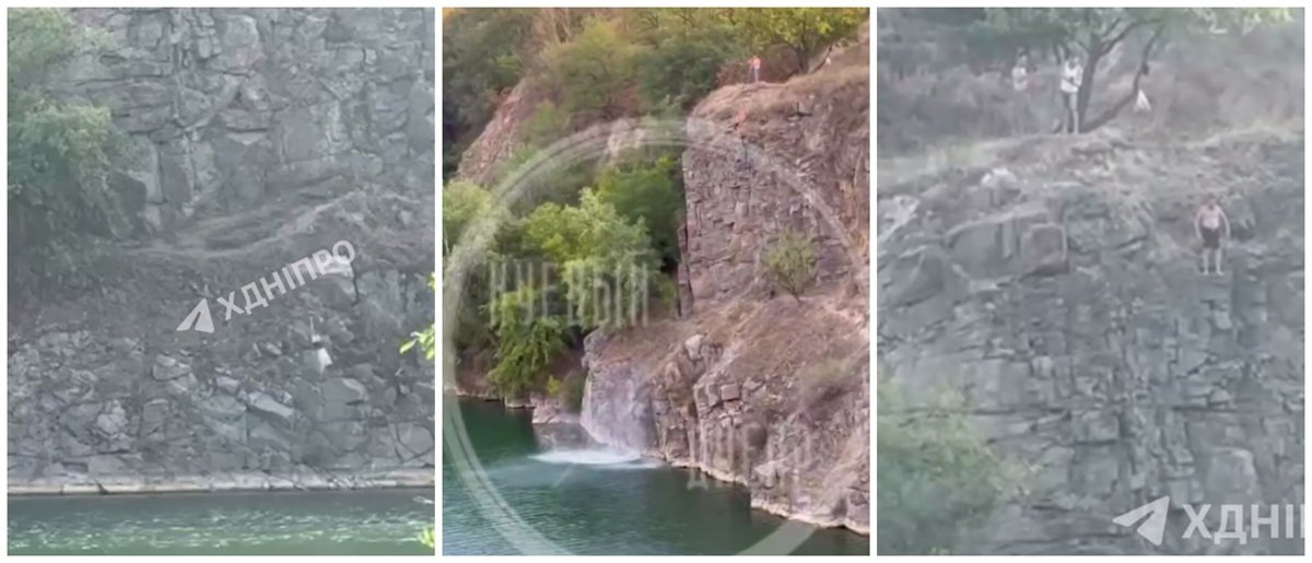 Падіння Карьер в Старых Кодаках после трагедии во время прыжка в воду.
