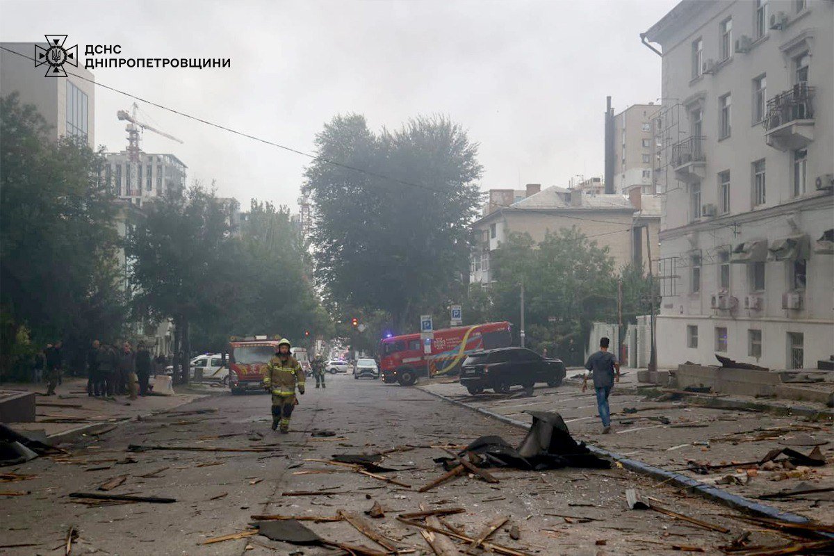 Место атаки в центре Днепра 30 сентября