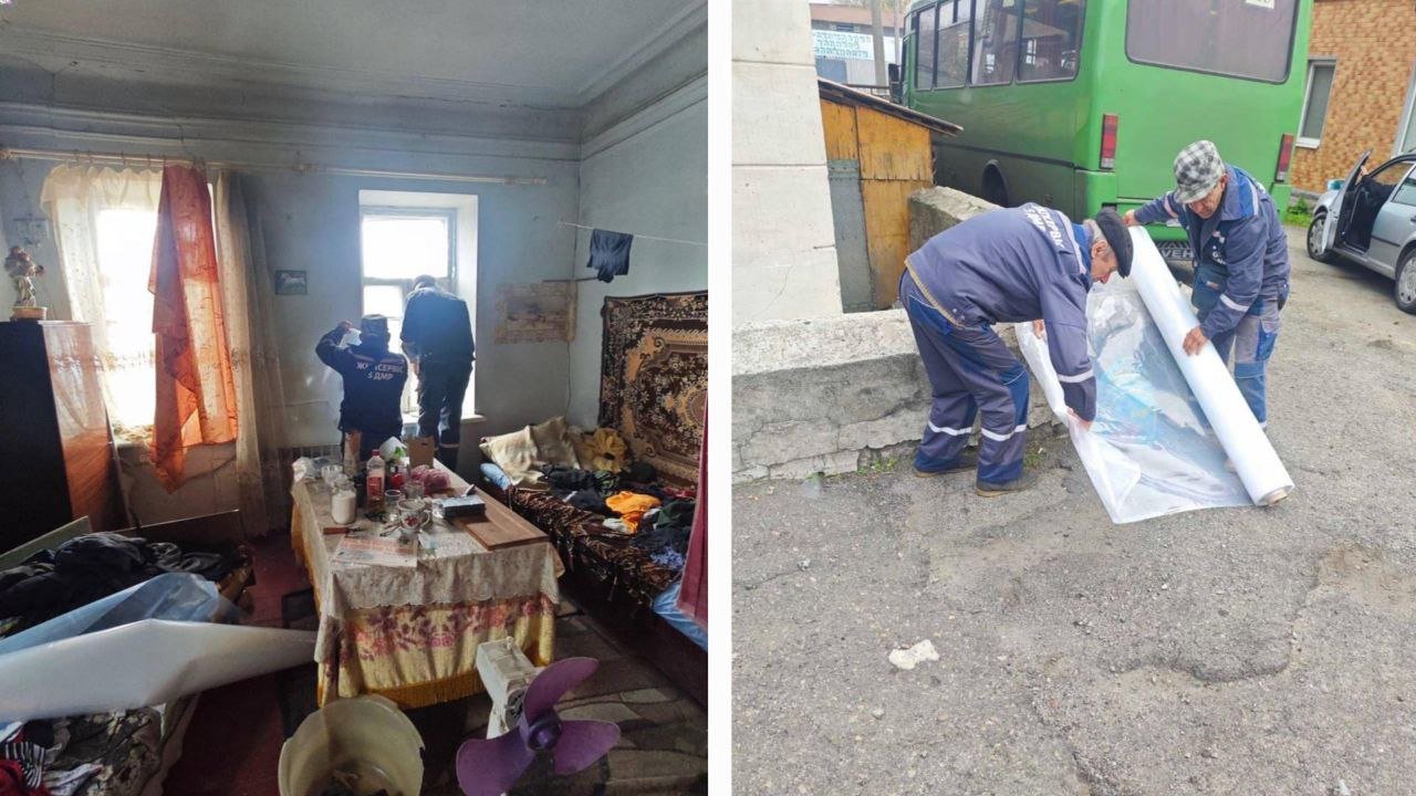 Коммунальщики на месте удара