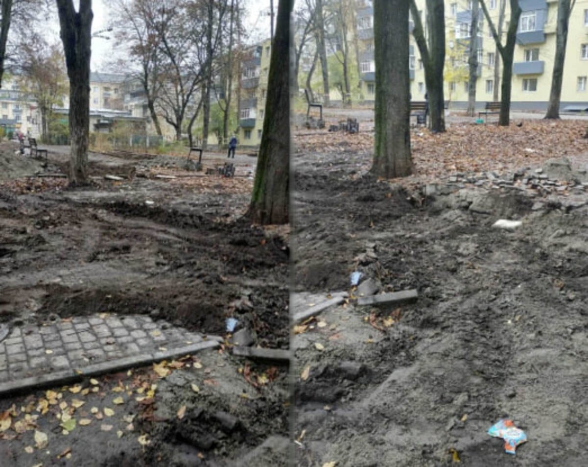 Жители 12 квартала в Днепре жалуются на коммунальщиков, уничтоживших сквер