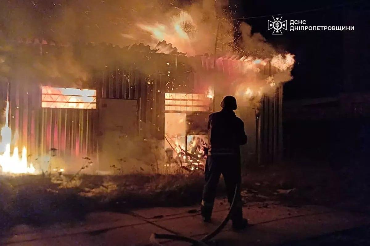 Пожар на месте атаки