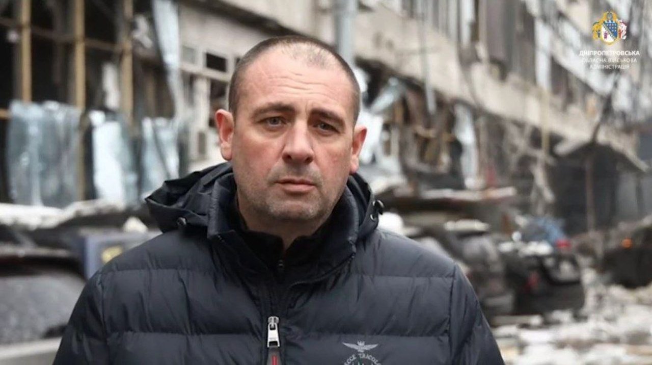 Владислав Гайваненко на месте атаки в Днепре