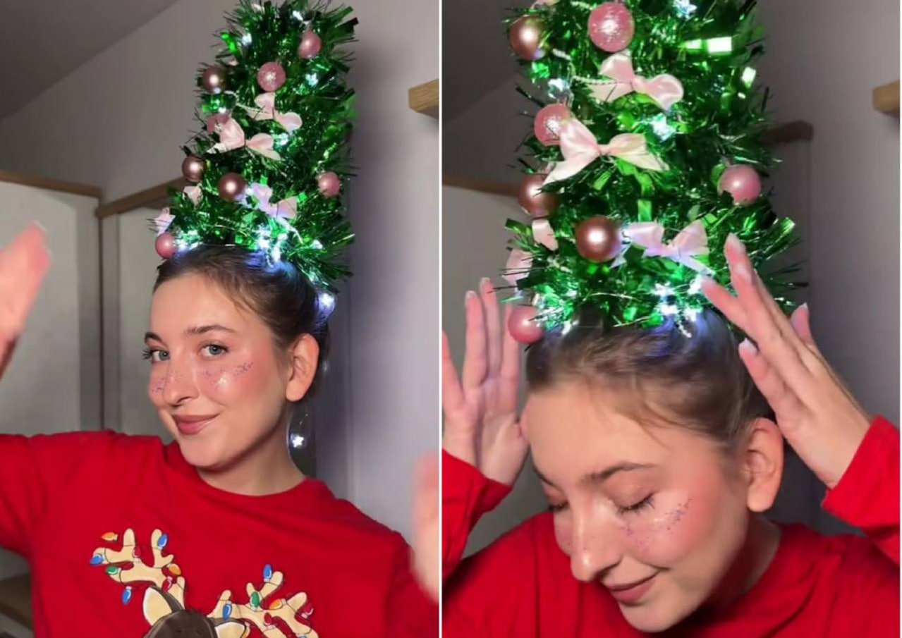 Днепрянка сделала новогоднюю "елку" на голове: видео набрало тысячи просмотров в TikTok