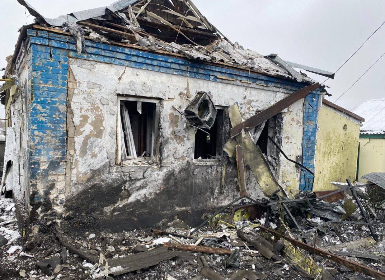 Разрушенный дом в Днепропетровской области