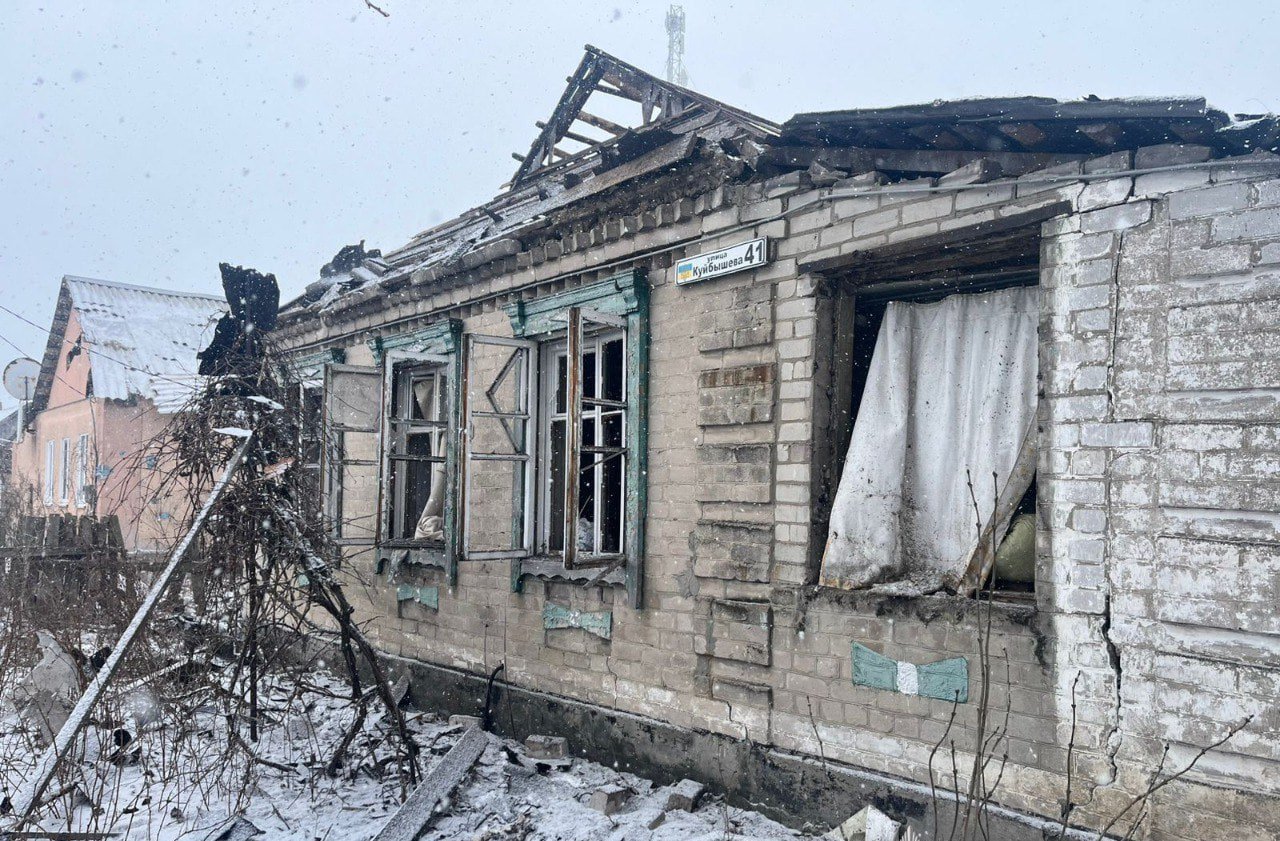 Разрушенный дом в Днепропетровской области