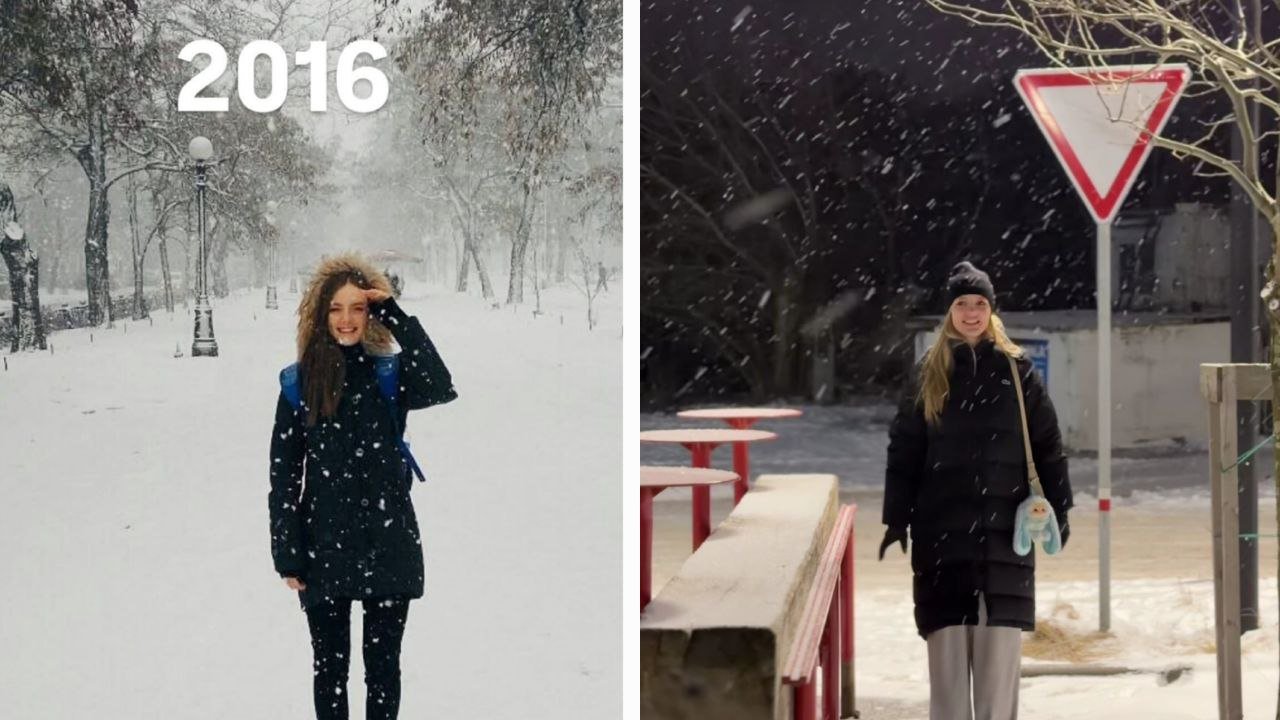 Даша Романець в 2016 і 2026 році.