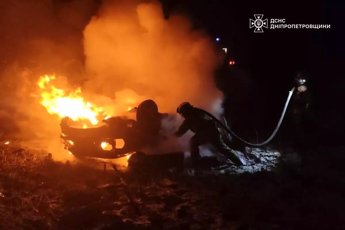 Смертельная авария под Кривым Рогом: авто перевернулось и загорелось