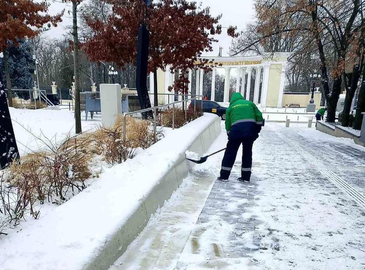 Прибирання парку взимку