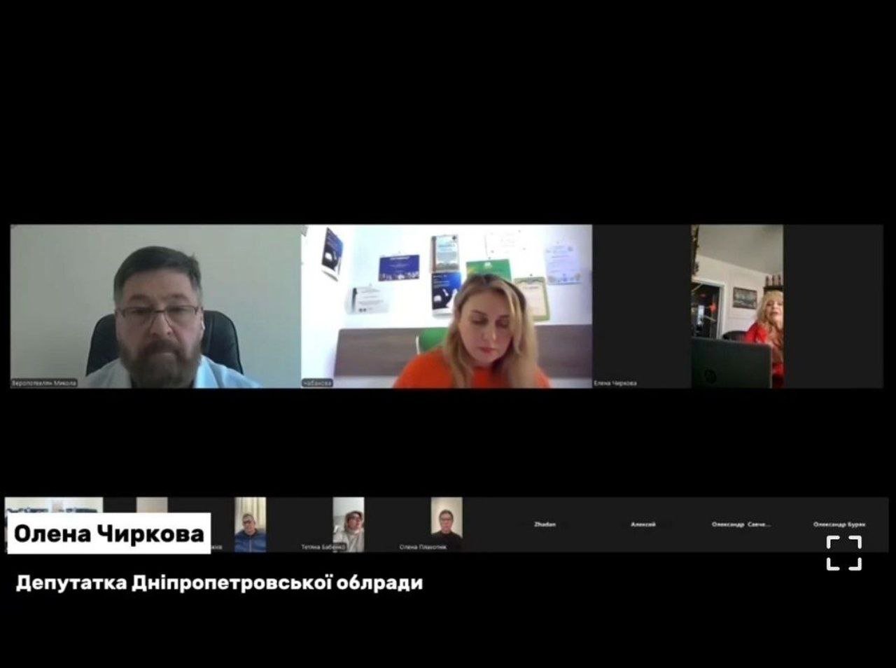 Скриншот по записи заседания