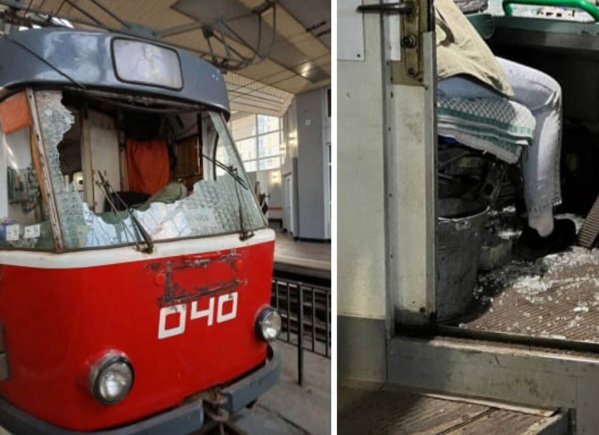 В Кривом Роге неизвестные забросали камнями скоростной трамвай: пострадала водитель