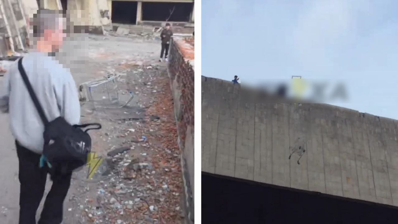 Підлітки кидають візки з даху