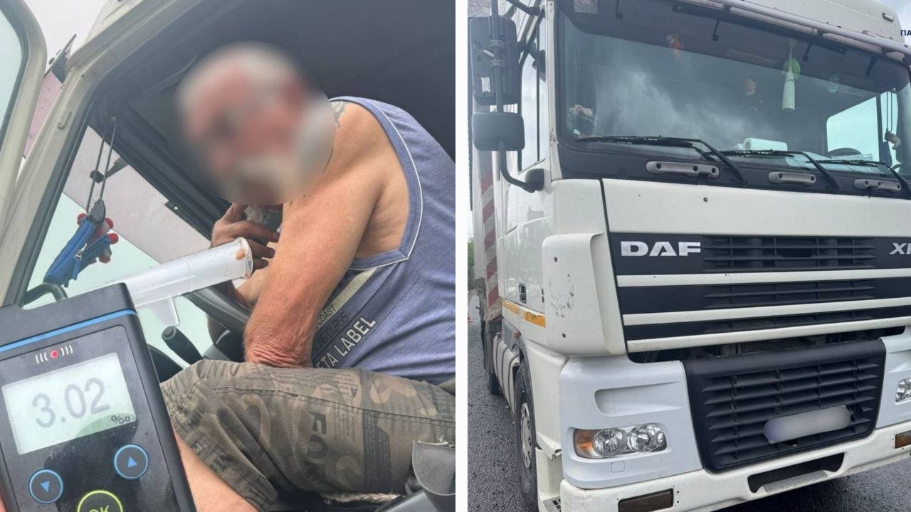 Превысил норму в 15 раз: на трассе из Днепра пьяный дальнобойщик пытался откупиться от полиции