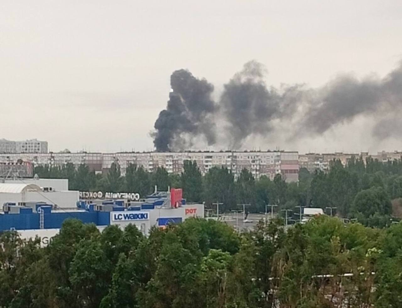 Дим видно на декілька районів