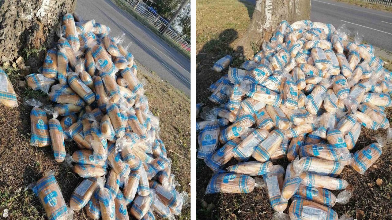 Кучу хлеба обнаружили посреди улицы