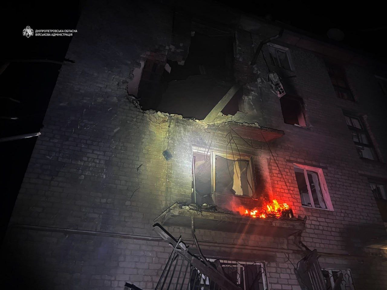 На Днепропетровщине из-за ночной атаки погиб трехмесячный ребенок, 11 человек пострадали