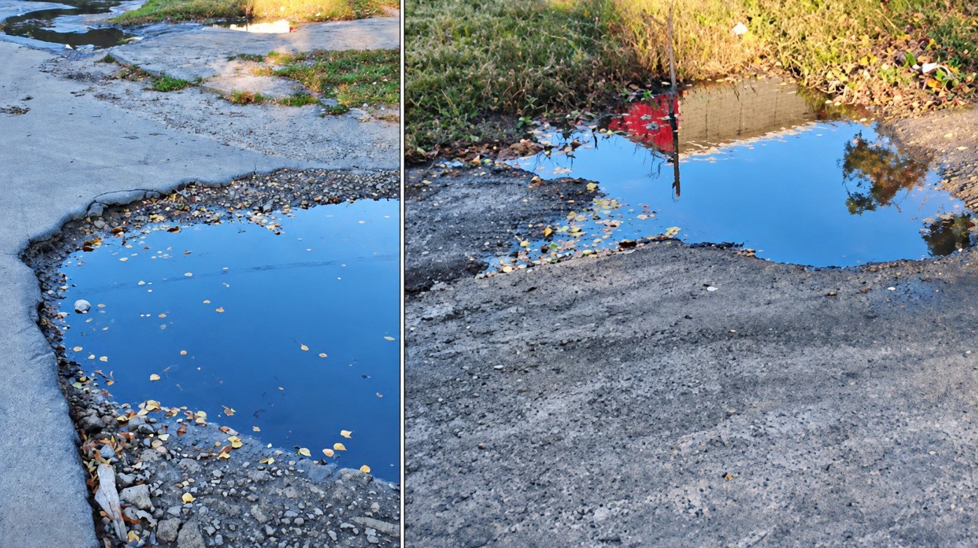 На Левобережном-3 в Днепре вода почти год разрушает дорогу и подбирается к дому