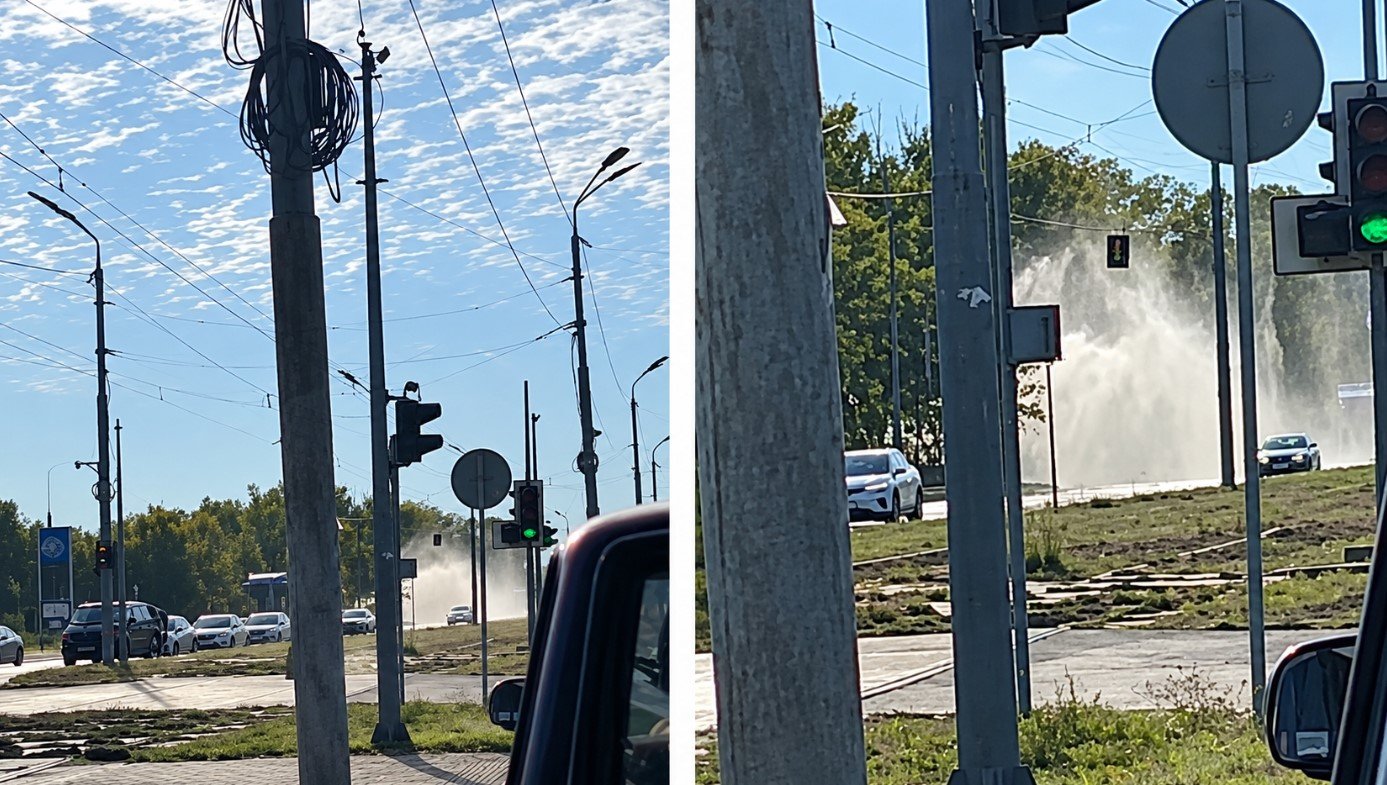 "Безкоштовна автомийка": у Дніпрі на з'їзді з Кайдацького мосту стався масштабний прорив труби