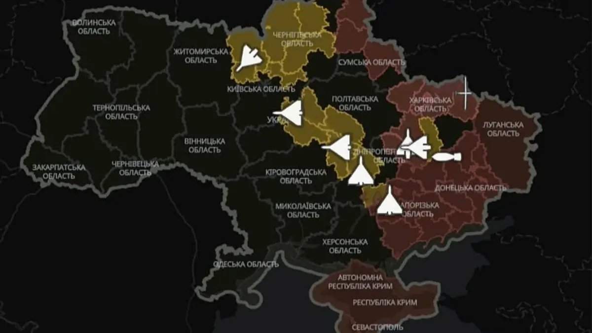 В приложении «Воздушная тревога» появилась карта движения русских дронов и ракет